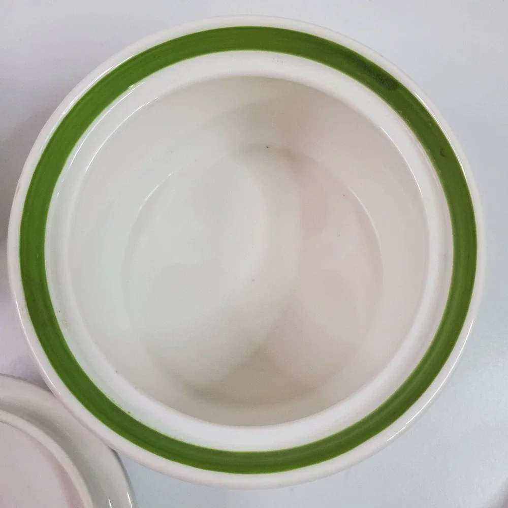 Retro Vintage Noritake Craftone Polka 8758 Cream & Sugar Set White Blue Green